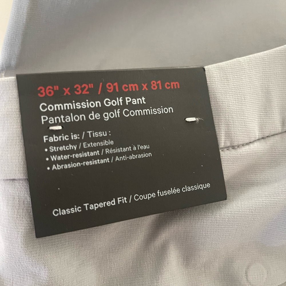 Lululemon Commission Golf Pant Silver Drop 36"×31"